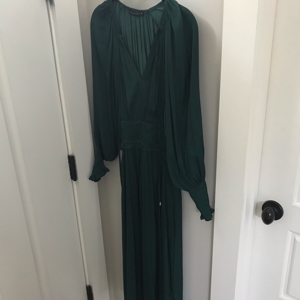 Chic Teal Long Sleeve Women's Dress